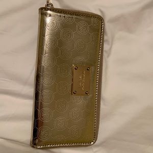 Michael Kors metallic gold stamp wallet